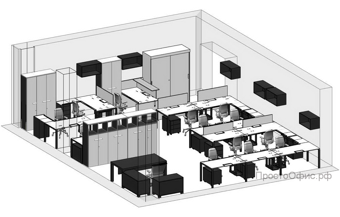 Дизайн проект офиса - Небольшой офис торговой компании по продаже насосного оборудования, г. Москва